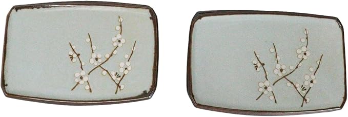 Pack De 4 Platos Rectangulares De Porcelana Soushun Sakura miniatura 6