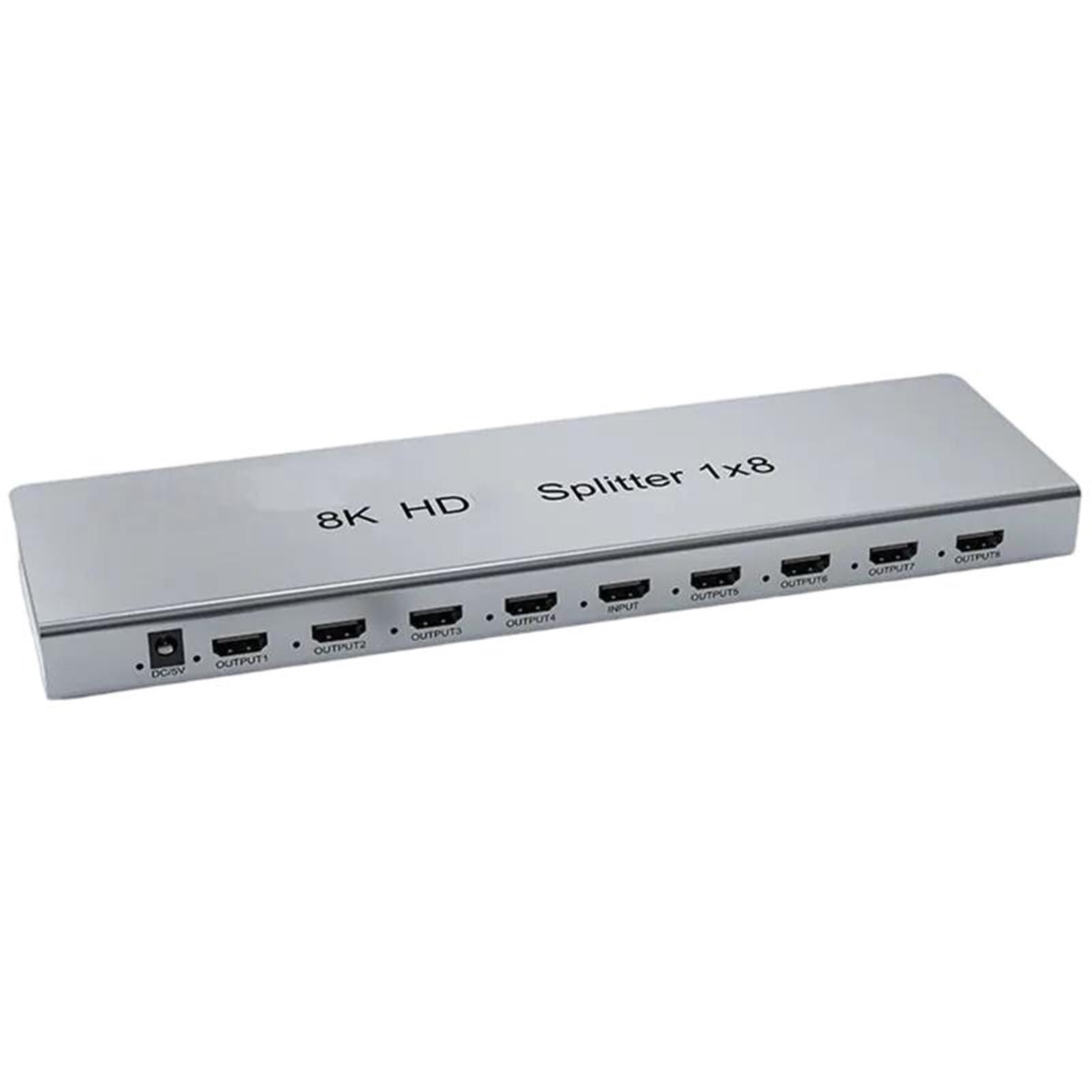 Divisor de y vídeo Compatible con HDMI 2.1 8K 60 Hz 1x8, Entrada, 8 Salidas, 1x4, convertidor 3D for cámara, portátil, PC a TV Monitor(8K 1X8)