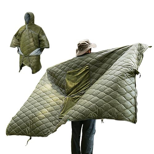 Wearable Stadium Blanket | Hooded Sleeping Sack with Warm Lining | Portable Blanket for Winter Camping | for Outdoor Hiking Stadium Home Travel Backpacking Adventures Sports Watching Cold Weather