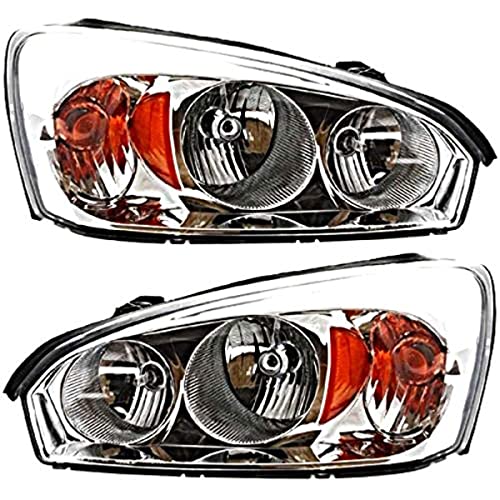 EPIC LIGHTING AMOE Replacement Halogen Headlights Assembly Compatible with Chevrolet 04-07 Malibu 04-07 Malibu Maxx 08 Malibu Classic [ GM2502235 15851373 GM2503235 15851372 ] Left Right Sides Pair