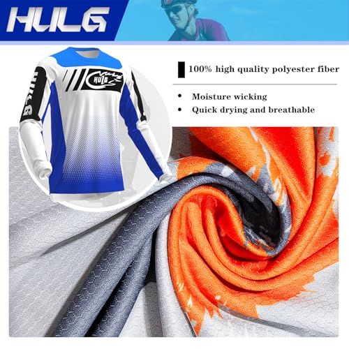 Maillot MTB, Maillots de Ciclismo para Hombre, Maillot de Motocross, de Secado rápido y Transpirable, Adecuado para MTB/BMX/Motocicletas de Fondo y Otros Deportes (Color-04,L)
