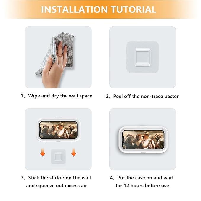 Image of Shower Phone Holder | Waterproof Bathroom Mobile Phone Holder | Anti-Fog Case for Shower | Wall Mountable