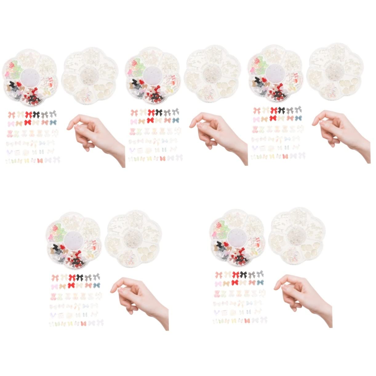 FRCOLOR Decorazioni Per Unghie Forma Di Fiocco Con Perle Accessori Manicure Eleganti Per Nail Art Di Decorazioni Per Unghie Per Uso Professionale e Domestico