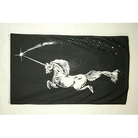 AZ FLAG 3x5 Ft Black Unicorn Flag - Sturdy, Vivid, Fade-Resistant Polyester