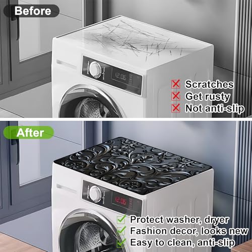 Image of Washer and Dryer Topper for Top,23.6 inch x 19.7 inch Washer Dryer Countertop Mat, Waterproof & Anti-Slip Dryer Top Protector Mat