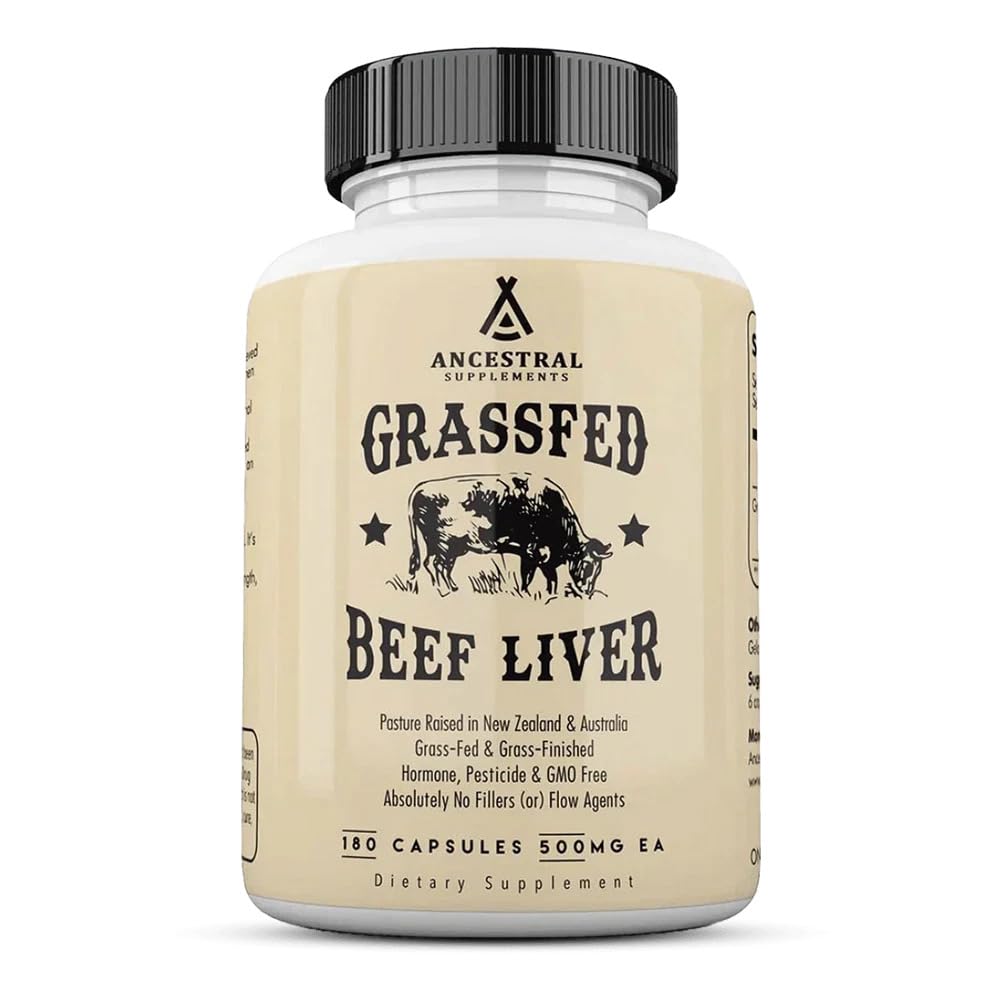 Weiderind-Nebennieren, Beef Liver Supplement, Leberkapseln, Grass Fed, 180 Kapseln
