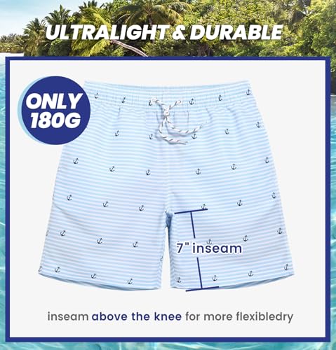 Image of maamgic Mens Slim Fit Swim Shorts Swim Trunks 7 inch Quick Dry Mens Bathing Suits with Mesh Lining