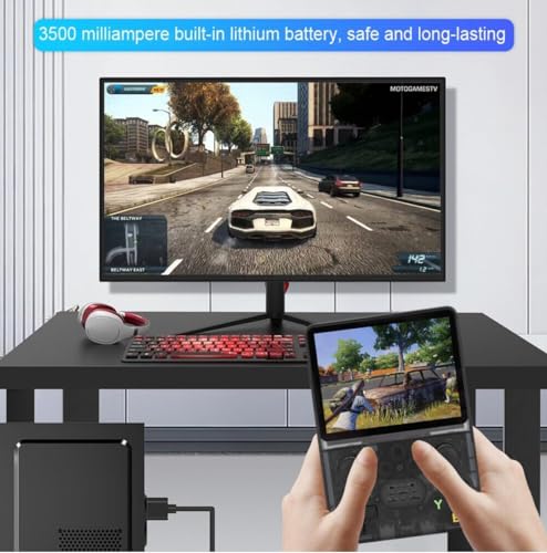 Image of WBD X-Ninja R35S Retro 64GB Transparent Black Video Game Console Mini Handheld Gameboy Built in 8000+ Classic Games + PSP Games