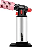 Vista 11 de Antorcha de butano con dispositivo antiquemaduras, cubierta protectora de acero inoxidable, encendedor de antorcha de cocina recargable, protector