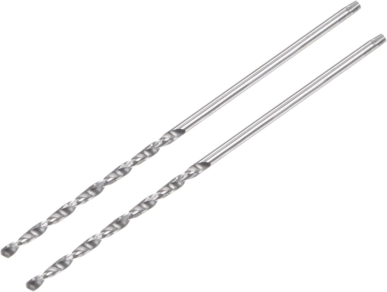 Solid Carbide Drill Bits, 1mm C2/K20 Tungsten Carbide Jobber Drill Bits Straight Shank Drilling Tool for Stainless Steel Aluminum Iron Metal Plastic 2pcs