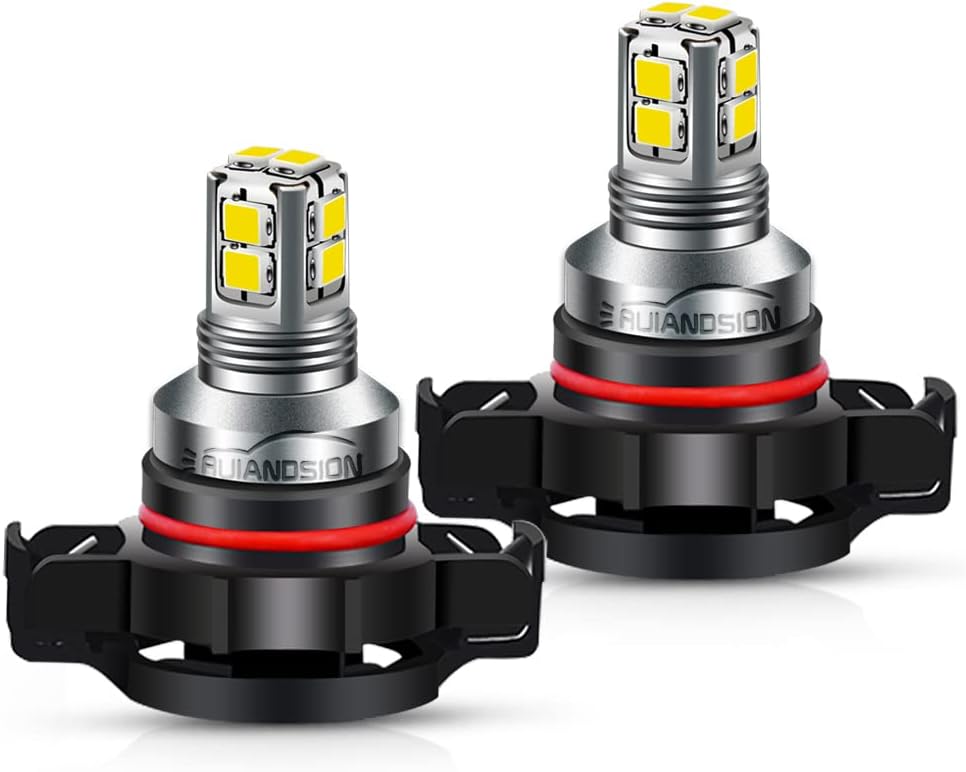 Ruiandsion 2pcs PY24W LED Bulbs Super Bright 10-30V 3030 10SMD Chipset Error Free Canbus Front Turn Signal Light Bulbs, White
