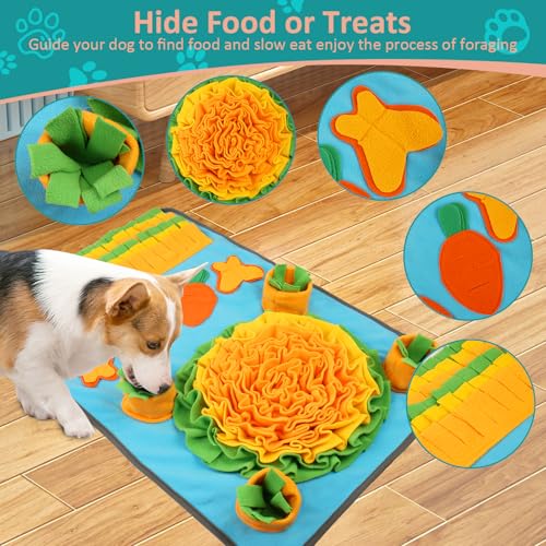 ETACCU Hund SchnüFfelteppich 80×48cm, Waschbar Trainingsmatte Futtermatte SchnüFfelteppich FüR Hunde Gegen Langeweile Und Anregung LangsamfüTterungsunterlage FüR Welpen