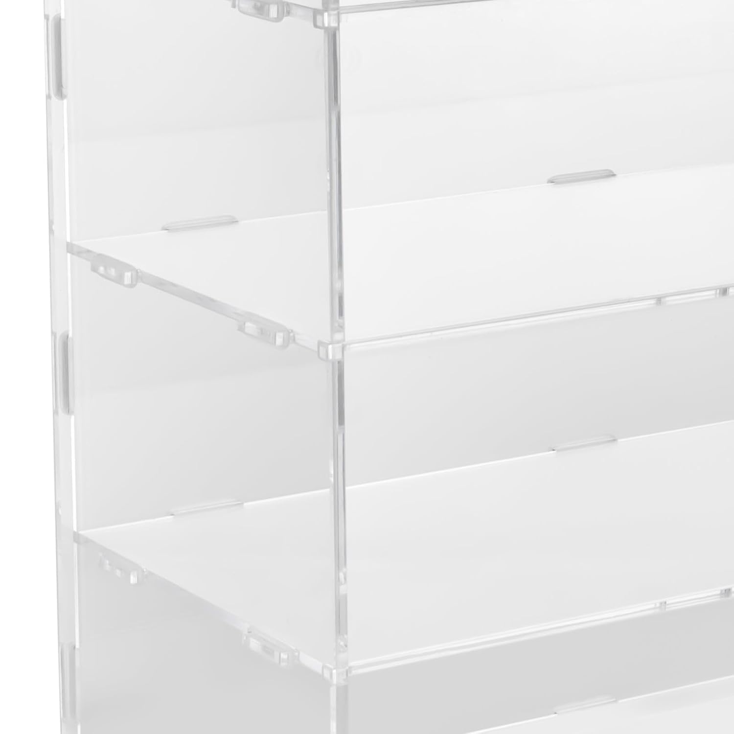 4 Tier Clear Counter Showcase for Bakery, Retail Store, 18.7x8.46x19.69in, 0.18in Thick, Commercial, Home, Cafes, Instructions Included