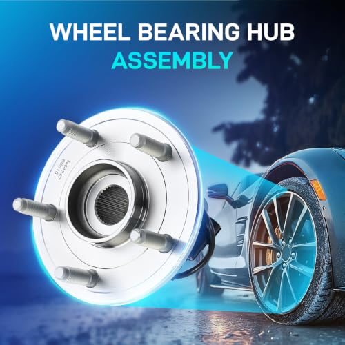 Image of BDELI 515073 2Pcs Front Wheel Hub Bearing Assembly Compatible with 2002 2003 2004 2005 Dodge Ram 1500 (4-Wheel ABS for All Models), 2004 2005 Dodge Ram 1500 (2-Wheel, 5.7L V8), 5 Lugs w /ABS