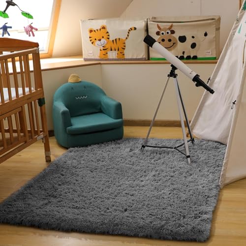 Ophanie 4x6 Fluffy Soft Grey Rug