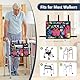 supregear Walker Tasche mit Getränkehalter, Wasserdicht Rollstuhltasche Falten Walker-Zubehör Korb für Rollstühle, Rollatoren, Roller (Blau Geblümt)