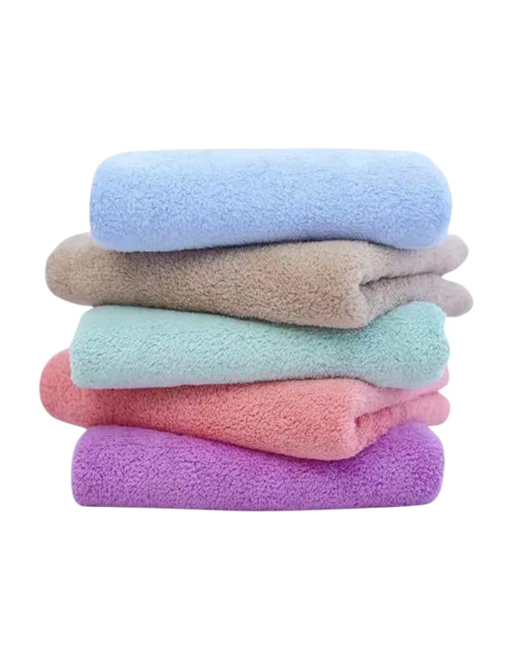 Microfiber Face Towels, Pastel Colors, Super Soft and Ultra Absorbent, for Women and Girls, 4 Pack-picture-40