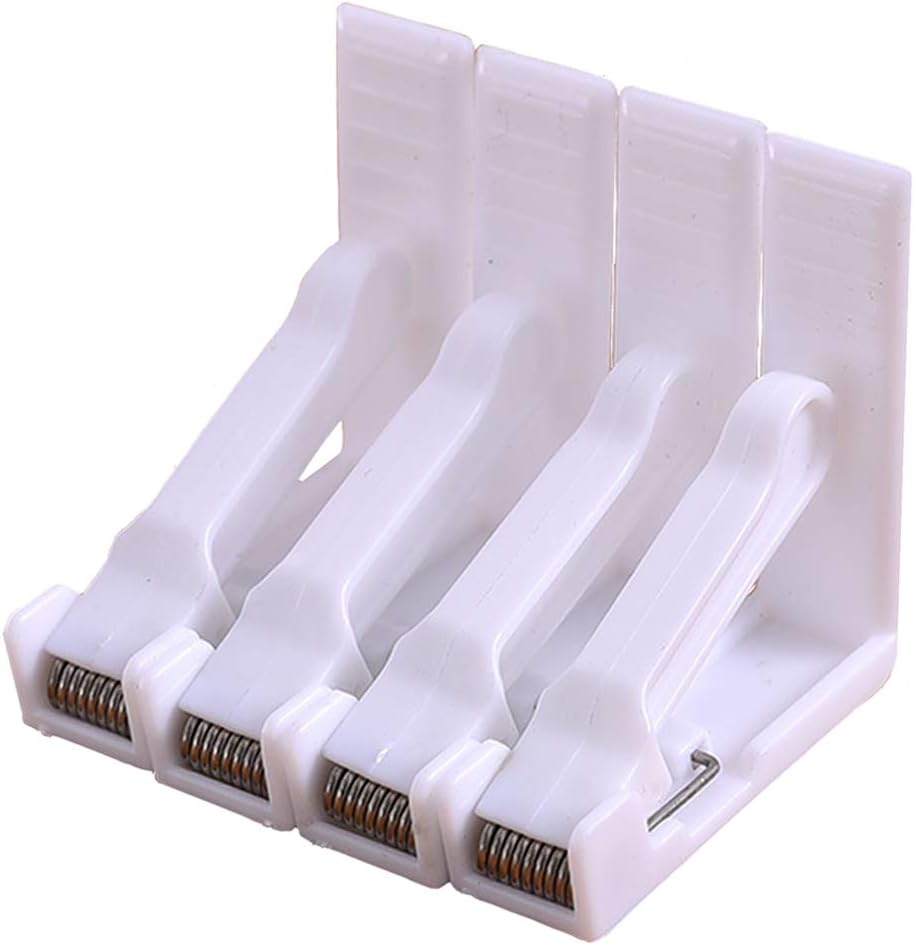 Teensery 12 Pcs Plastic Spring Tablecloth Clips Outdoor Table Cover Clamps Table Cloth Holders for Home Party Picnic, White