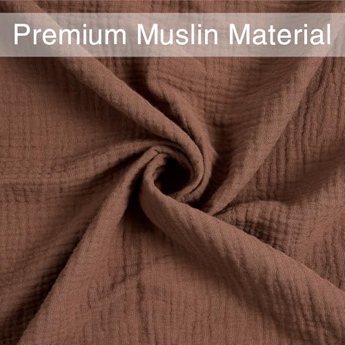 Image of Meracorallo Muslin Swaddle Blanket, 100% Cotton Receiving Blanket Soft and Breathable Swaddle Wrap for Baby Boys and Girls, Brown