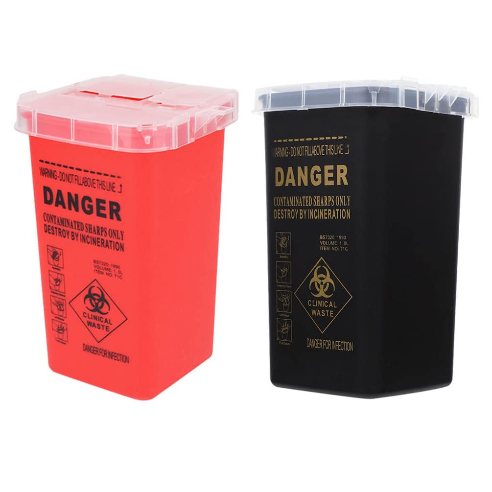 EXCEART 2Pcs Blade Dispenser Cases Razor Blade Disposal Cases Barber Tattoos Shop Sharps Storage Bank Container for Used Razor Blades
