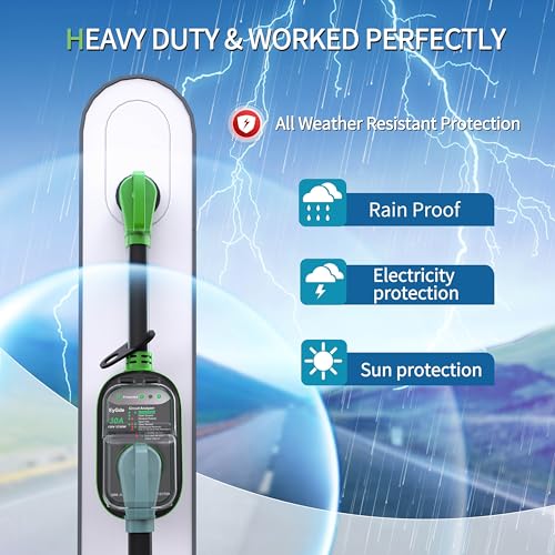Image of EyGde RV Surge Protector 30 Amp Waterproof Upgraded 8400 Joules Surge Protector for 30Amp Plug, Voltage Protection with Circuit Analyzer Power Guard for Camper Travel Trailer, Green