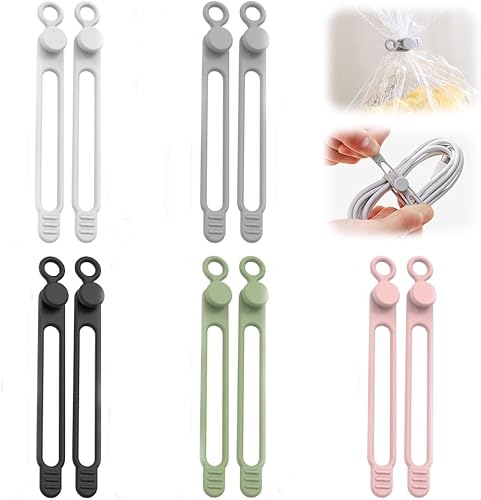 Organizador de cables de datos, organizador de auriculares de silicona, organizador de cables reutilizable, organizador de cables elástico multiusos