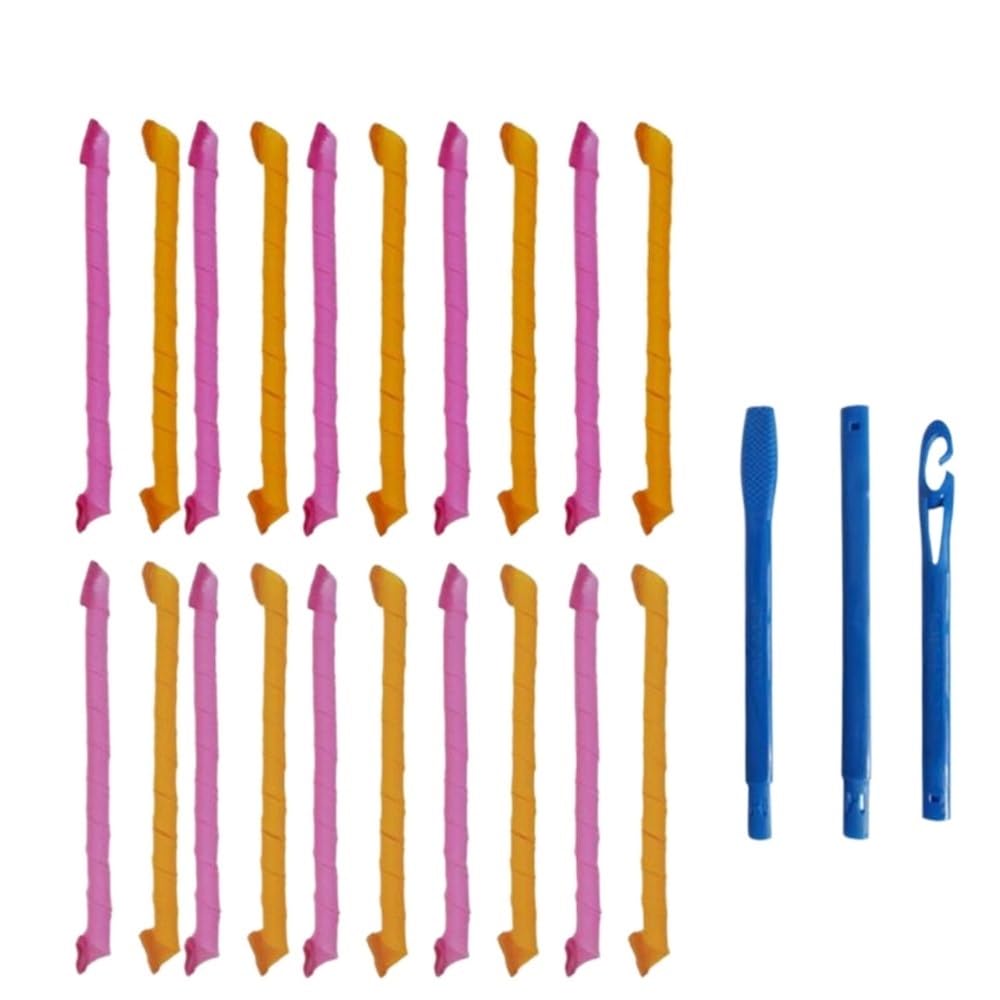 Bigodini 10 pz Bigodino di capelli senza calore Nessun calore Rulli di capelli Dormire Morbidi riccioli a spirale Pigro Perm Asta di arricciatura Wave Formers Strumenti for lo styling dei capelli Bigo