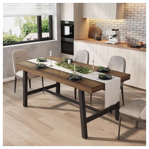 GarveeHome Industrial Dining Table for 6