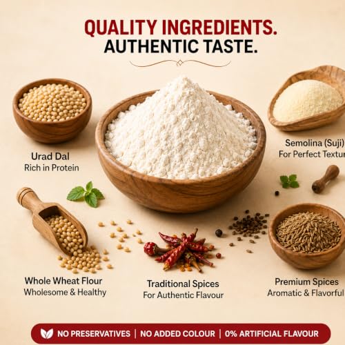 Image of INDIMIX Bedmi Puri Mix 500g | Ready-to-Cook Urad Dal Bedmi Puri Atta, Instant Masala Puri, Authentic North Indian Breakfast, From the House of Pansari