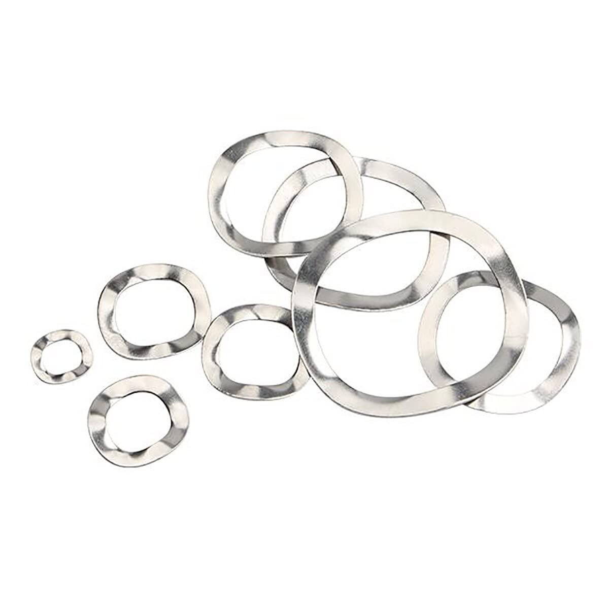 Rondelles élastiques ondulées, 10 à 50 pièces, Joints en Acier Inoxydable M3-M27, rondelles élastiques ondulées à Trois crêtes for Arbres de roulement(M5 x 10 x 0.3 mm 50pcs)