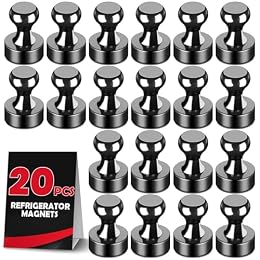 LOVIMAG Fridge Magnets 20Pcs Refrigerator Whiteboard Small Strong Magnet Classroom Kitchen Accessories Decorative Locker Set Decor Must Haves Office Calendar Refrigerador Magnetic Cute Crafts Black