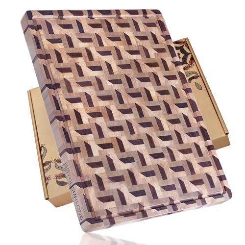 Comparison: Best 3D Cutting Board 11 YOUSUNLONG End Grain Cutting Board - 3D Zigzag Pattern Walnut & Maple Butcher Block XXL Brisket Board - 24