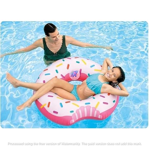 Image of Rainbow Donut 42IN Inflatable Swimming Tube for Adult |Pool Floater for Summer Trips| Swim Ring for Kids | Anti-flip Circle Float for Lake, Beach| Floating Lounge for Swimmers Training