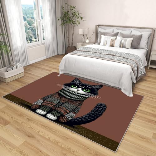 Tapis lavable antidérapant résistant pour terrasse cuisine motif chat