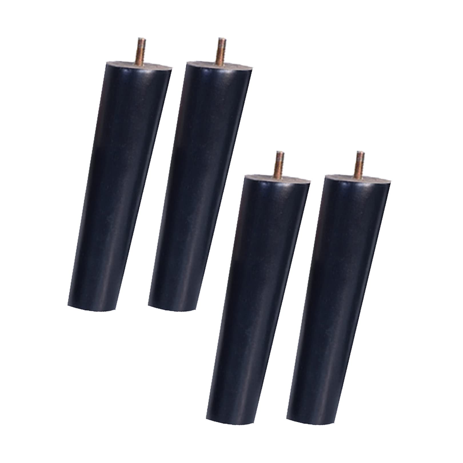 Zcru004 Black Bevel Wooden Furniture Legs,Solid Wood Tapered M8 Furniture Replacement Feet,Furniture Feet For Sofa Couch Tv Cabinet Dining Table Chair, 4 Pieces (15Cm)