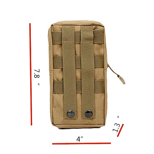 Lefright Khaki Medium Tactical Molle Accessory Edc Pocket Pouch With Carabiner #TOP1