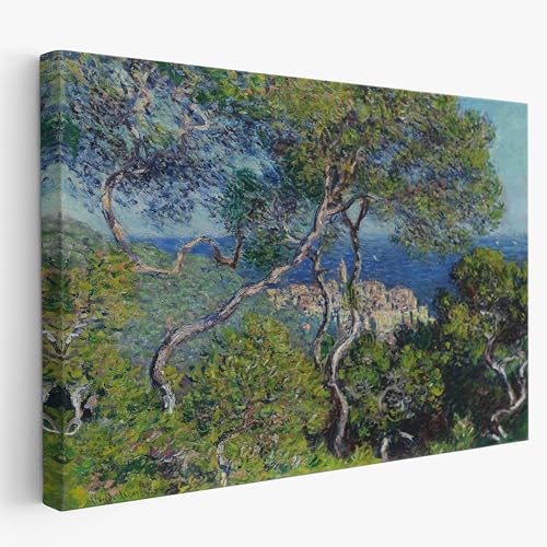 Claude Monet Bordighera toile tendue d'art 50x70cm pour salon avec kit de fixation