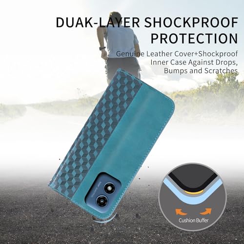 Image of Wallet Case for Motorola Moto G Play 5G (2024) 6.5 inch - Moto G 5G 2024 Flip case, PU Leather Strong Magnetic Folio Phone Cover with Card Holder Slots, Green