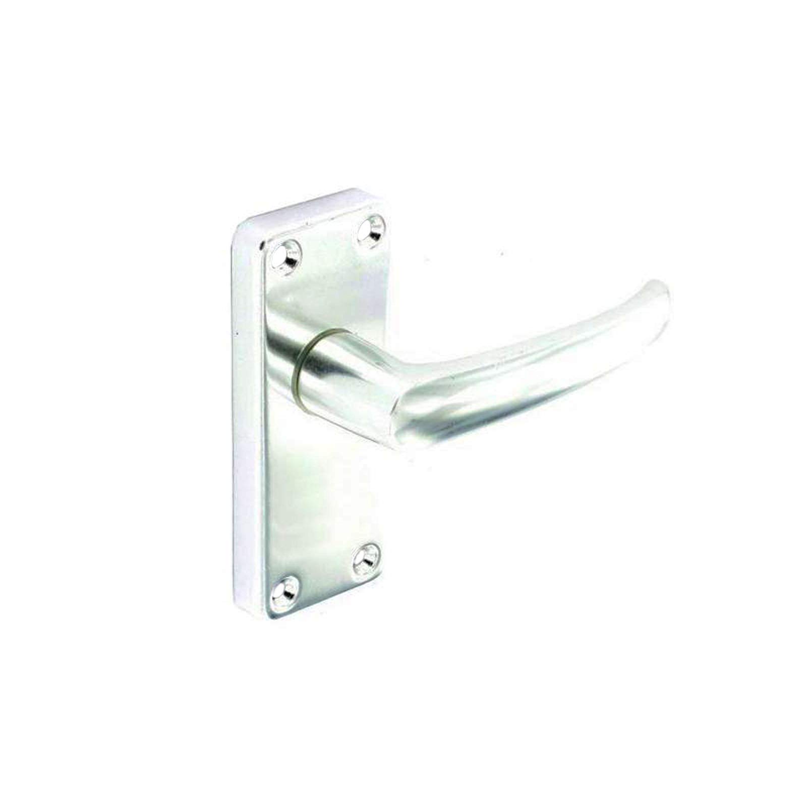 Securit Hardware Aluminium Door Handles for Latch, Key Lock and Bathroom Doors on Backplate (Latch Handle)