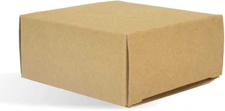 No Window Square Soap Boxes Kraft Recyclable Packaging for Handmade Soap, Rustic Artisan Packaging for Weddings, Boutiques, Craft Fairs Made in USA 3 1/16" x 3 1/16" x 1.34" - 50 Pack
