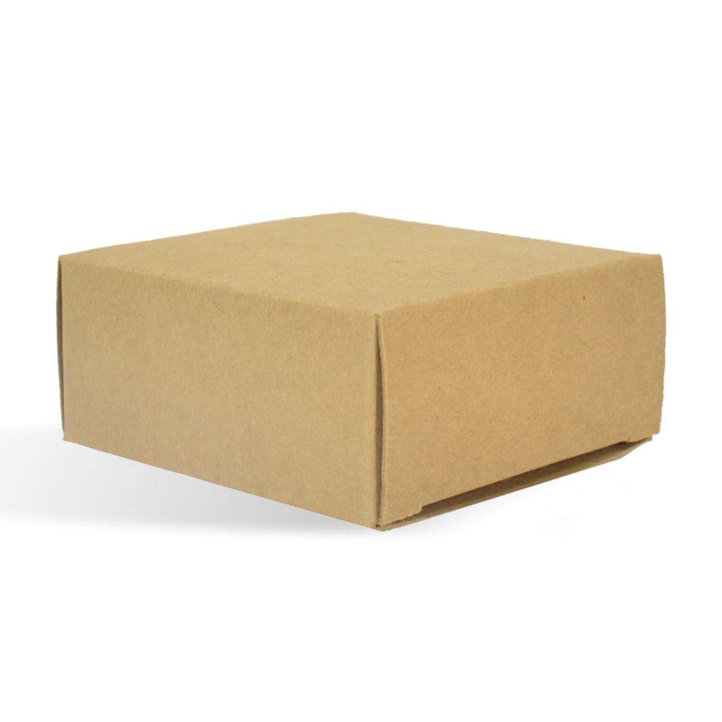 No Window Square Soap Boxes – Kraft Recyclable Packaging for Handmade Soap, Rustic Artisan Packaging for Weddings, Boutiques, Craft Fairs – Made in USA – 3 1/16" x 3 1/16" x 1.34" - 50 Pack