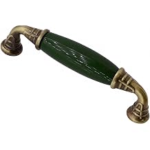 Verdion Ye il Porselen Krom Kulp 96 mm 9.6 cm Mobilya  ekmece Dolab  Dolap Kapak Kulplar Kulb Kulpu