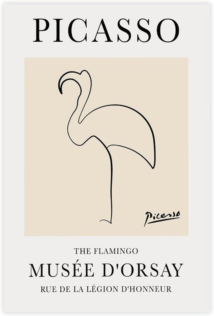 Flamingo by Pablo Picasso Canvas Poster Animal Line 40x65cm Frameless