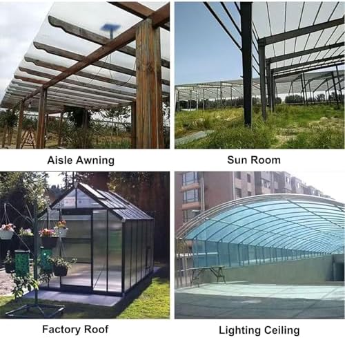 Polycarte Greenhouse Roofing Panels - Durable C Panels for Rooftops, Sheds, Gardens, Terraces, Carports & Sunrooms (0.5x5m) - Weather-Resistant & UV-Proof