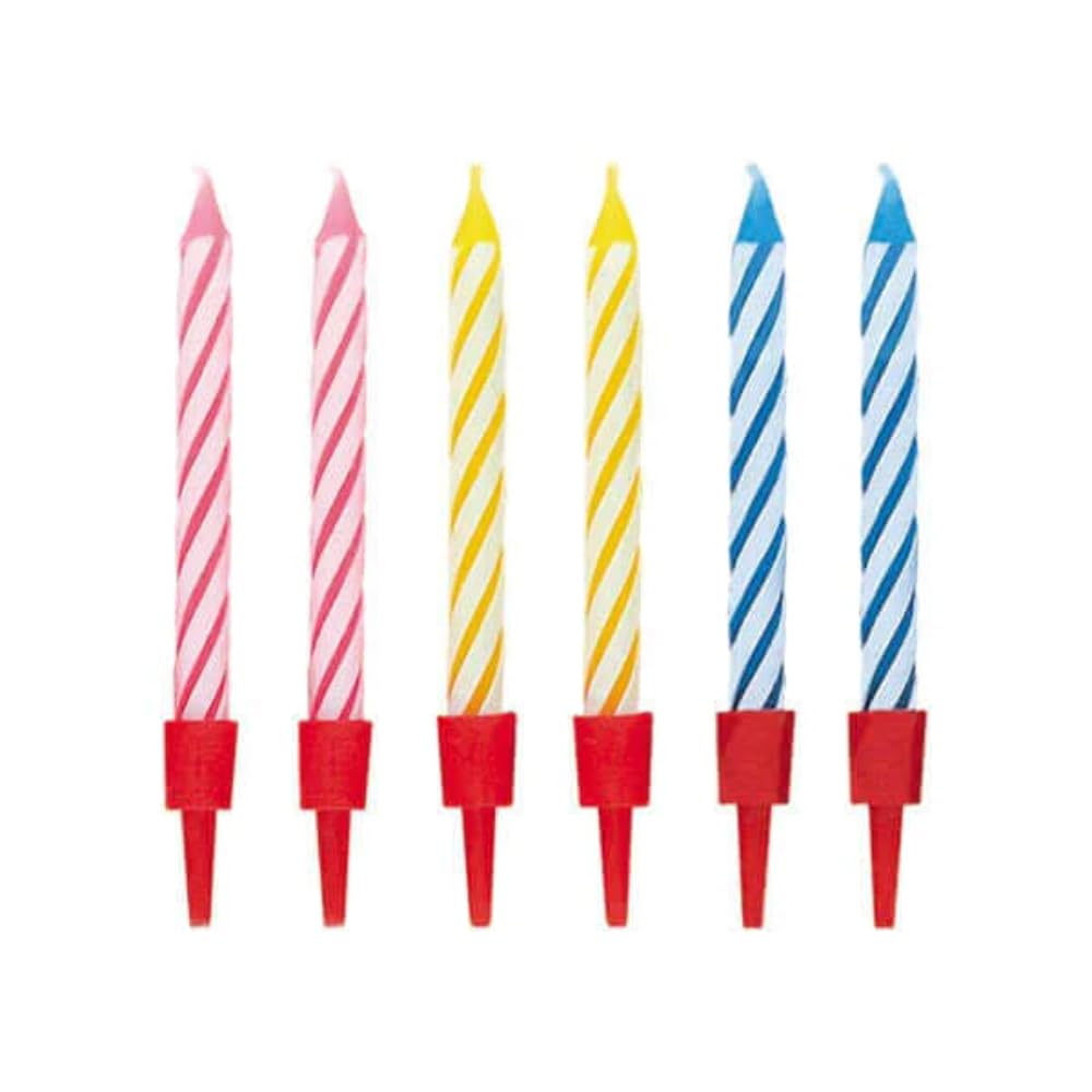 Pack Of 20 Birthday Candles, Spiral Cake Candles, Metallic