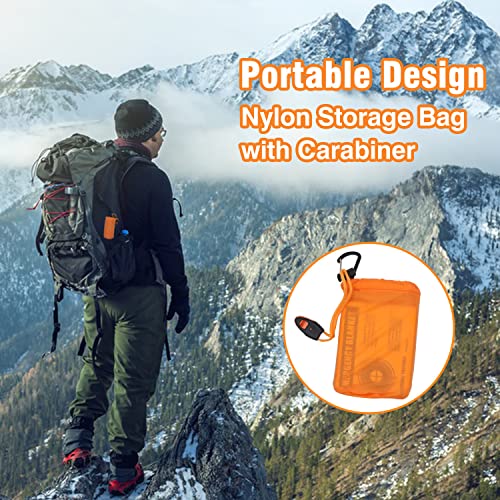 Ini Moni Emergency Blankets Pack Of 4 Extra-Thick Thermal Blanket With Whistle, Survival Gear For Hiking, Camping, Running, First Aid Essentials, Space Blanket, (Orange) #TOP3