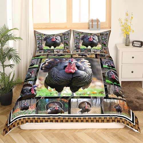 Erosebridal Turkey Duvet Cover Queen Size Wildlife Bird