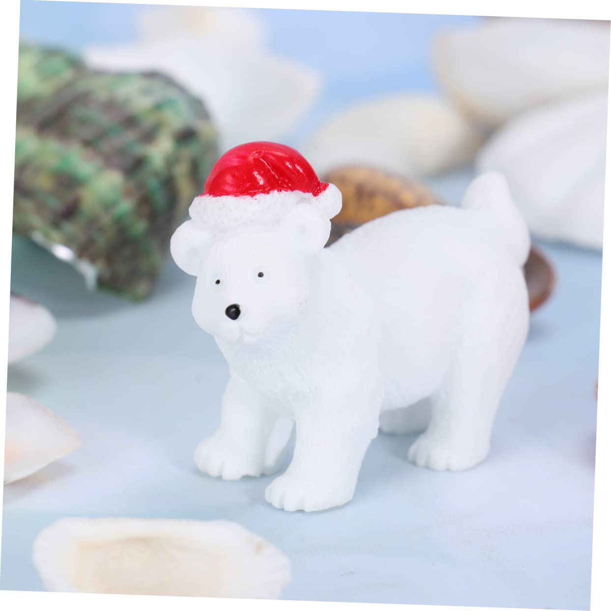 Zerodeko 6pezzi Orso Polare Natale in Miniatura Decorazioni Natalizie in Ornamento Natalizio per Micro-paesaggio Decorazione da Scrivania per Casa Ufficio Stili multipli