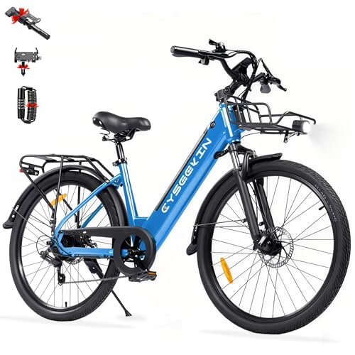 S10 E Bike Herren 26 Zoll, Elektrofahrrad für Erwachsene mit 250W Motor 48V 499,2Wh Akku, 4,4 Zoll LCD Display Ebike mit Federgabel, bis 100km 25km/h Pedelec für Damen City Pendeln
