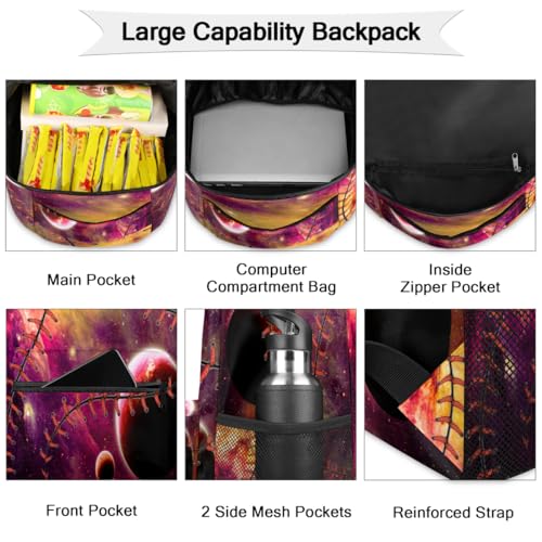 Sac à dos décontracté pour ordinateur portable Galaxy Planet spacieux - 3